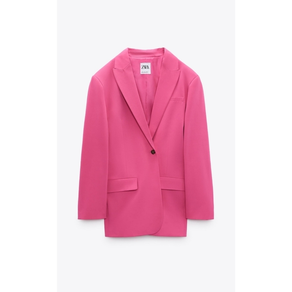 Zara hot pink strawberry oversized blazer - Picture 5 of 6